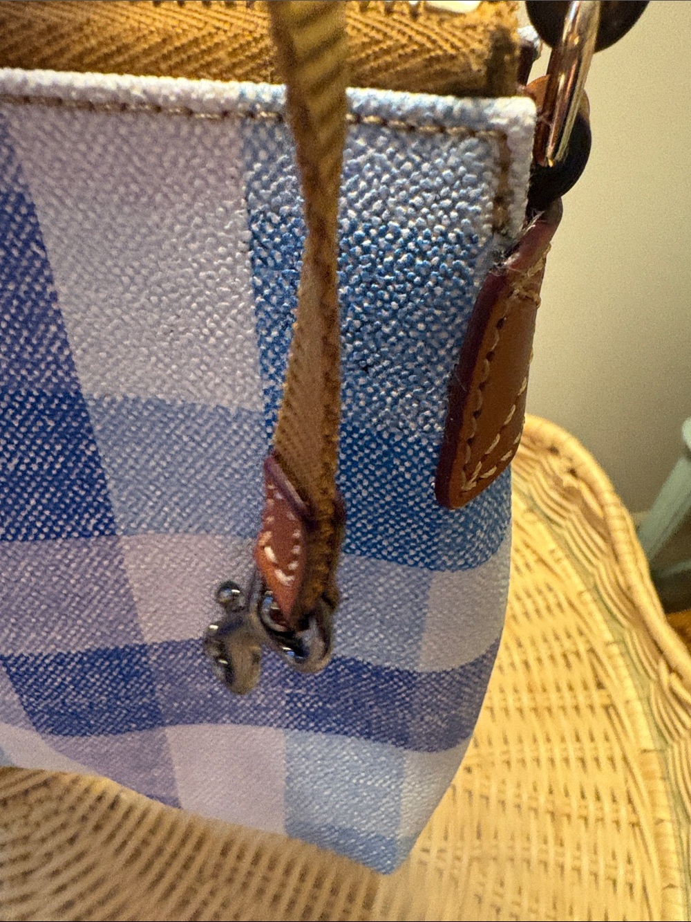 Gingham Blue & White Crossbody - Picture 11 of 14